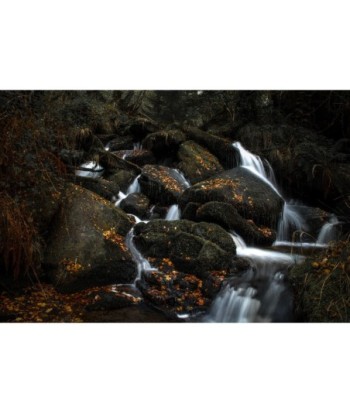 Cascade d'Augerolles entre les rochers moussus