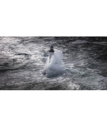 Phare d'Ar-Men dans la tempête, noir et blanc