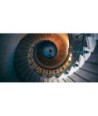 Spirale de l'escalier du phare d'Eckmühl vue d'en bas