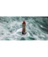 Phare de la Jument cerné d'écume, vue plongeante