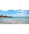 Plage de Trévignon, eau turquoise et ciel d'été