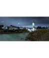 Phare vert et blanc de Doëlan au soir