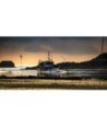 Bateau sur le Belon au coucher du soleil