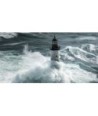 Phare d'Ar-Men dans les vagues, chaussée de Sein