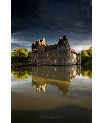 Château de Trécesson, reflet vertical dans l'étang