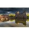 Château de Trécesson et son reflet sous l'orage
