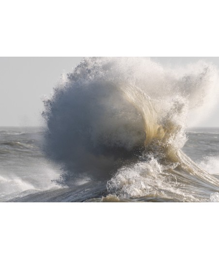 Tempête Henk, boule d'écume au large de Lomener
