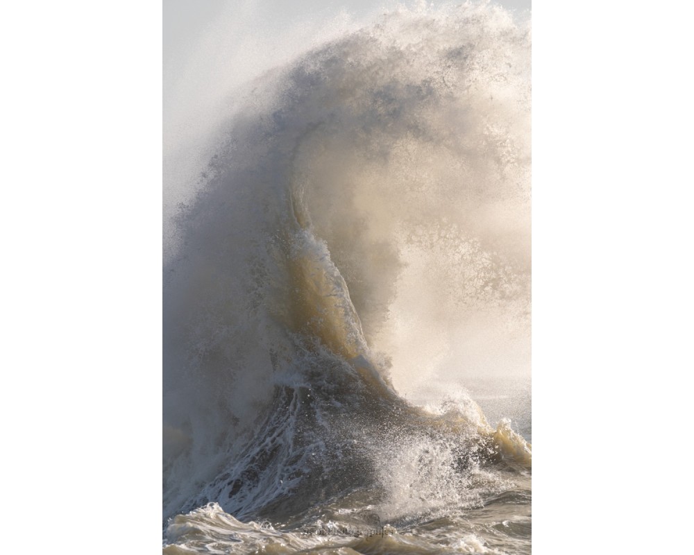 Tempête Henk, vague en voile à Lomener