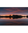 Étang de Paimpont, reflet parfait au crépuscule