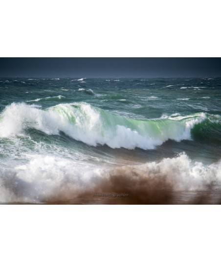 Tempête Louis à Quiberon, vague verte qui déferle