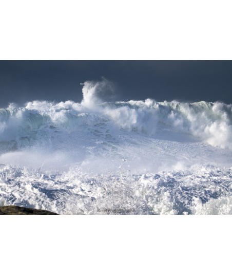 Tempête Herminia, mer blanche au large de Lesconil