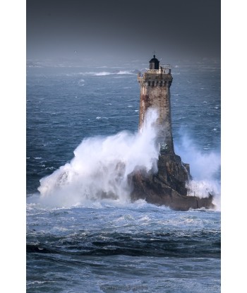 Tempête Herminia, le phare de la Vieille sous les vagues