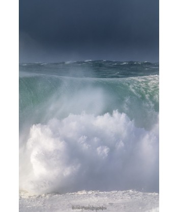 Tempête Herminia, nuage d'écume à la pointe du Raz