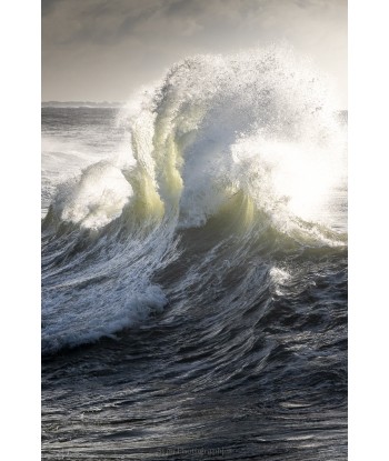 Tempête Éowyn, ressac à Doëlan — vague verte translucide