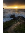 Tempête Floriane, sentier côtier de Doëlan au coucher du soleil
