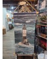 Kakemono phare d'Ar-Men dans la tempête – 45 × 95 cm