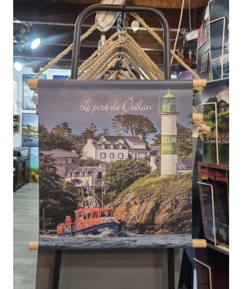 Kakemono Doëlan, phare vert et canot de sauvetage – 45 × 50 cm