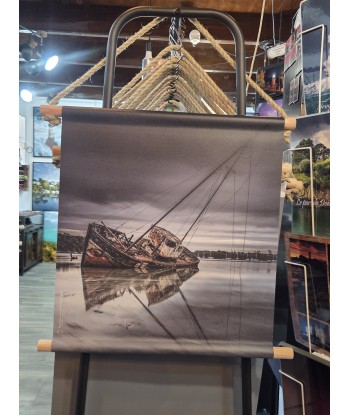Kakemono Quelmer, épave en reflet – 45 × 50 cm