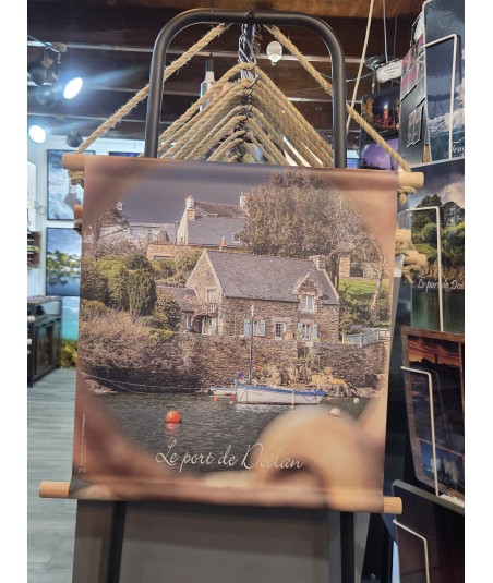 Kakemono Doëlan, maisons du port en tons anciens – 45 × 50 cm