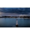 Phare des Perdrix sous l'orage – vue aérienne, Loctudy