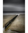 Plage de Rochebonne, Saint-Malo — brise-lames en noir et blanc