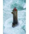 Phare de Nividic — Vue plongeante sur la lanterne rouge et les eaux turquoise écumeuses